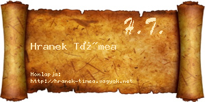 Hranek Tímea névjegykártya